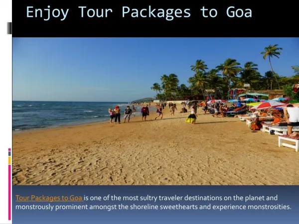 enjoy tour packages to goa