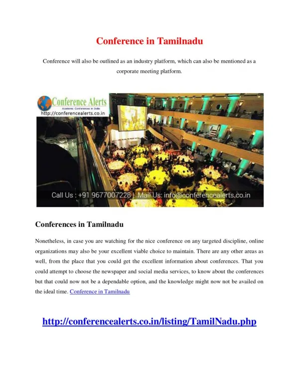 Conference in Tamilnadu