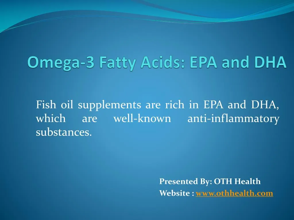 omega 3 fatty acids epa and dha