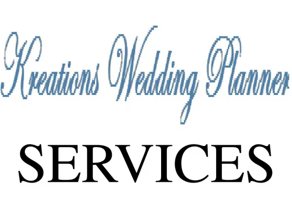 Kreations Wedding Planner - Services