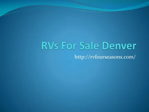 RVs For Sale Denver