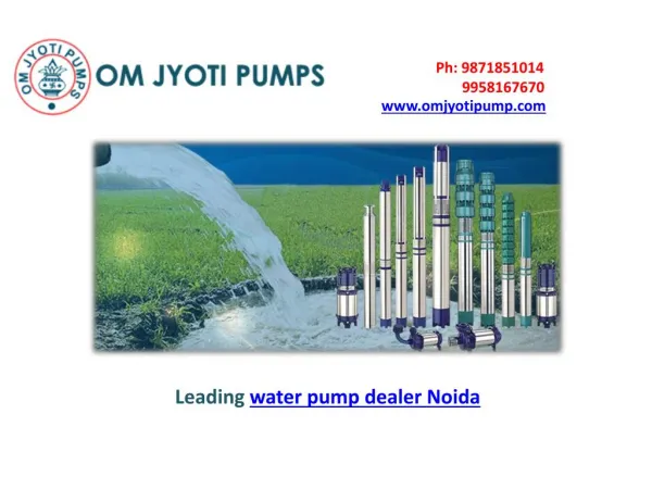 Reliable water pump dealer Noida OM Jyoti Pumps