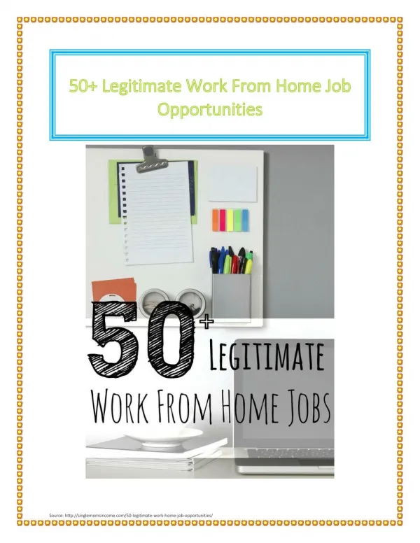 50 legitimate work from home job opportunities