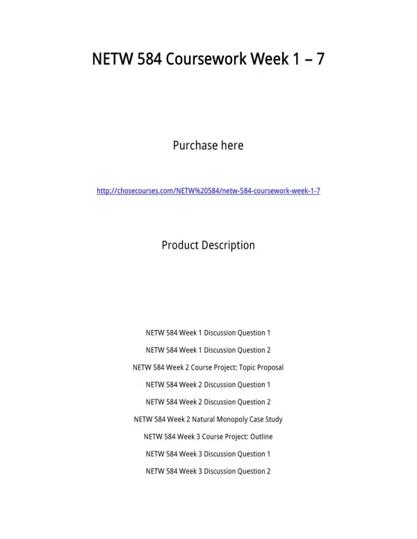 NETW 584 Coursework Week 1 – 7