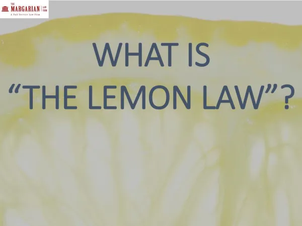 What is "The lemon law"?