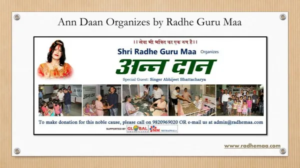 Ann Daan Organizes by Radhe Guru Maa