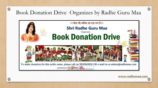 Book Donation Drive Organizes by Radhe Guru Maa