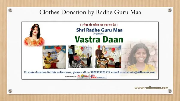 Clothes Donation by Radhe Guru Maa