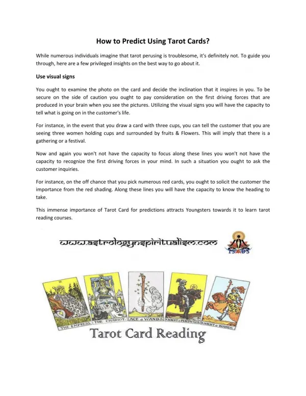 Learn Tarot Card Time Caluculation Technique Courses