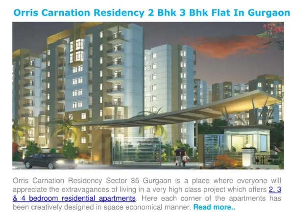 Carnation Residency 2 Bhk 3 Bhk Flat for Sale in Gurgaon