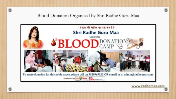 Blood Donation Organised by Shri Radhe Guru Maa