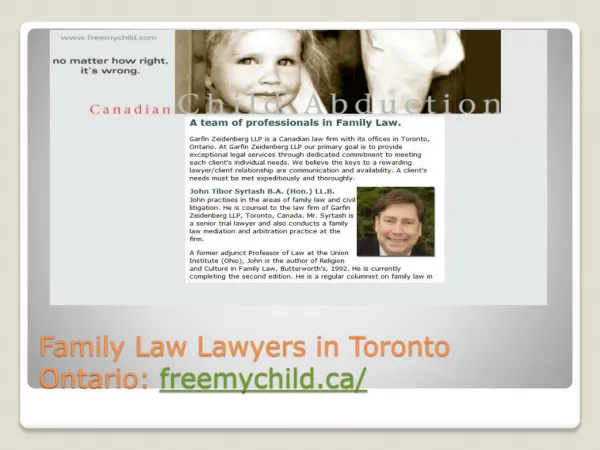 Top Family Law Lawyer in Toronto|Best Family Law Lawyer in Toronto:freemychild.ca/