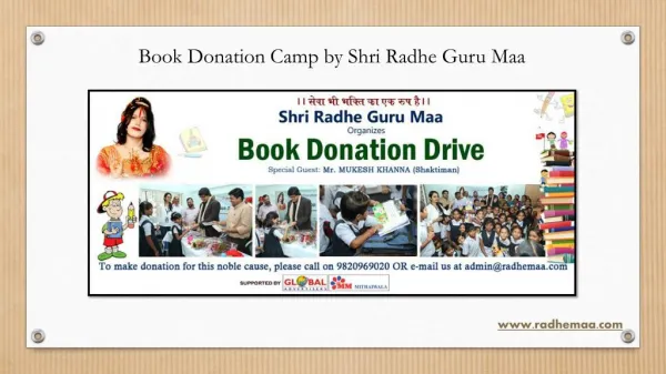 Book Donation Camp by Shri Radhe Guru Maa