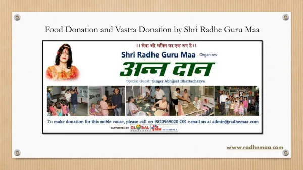 Food Donation and Vastra Donation by Shri Radhe Guru Maa