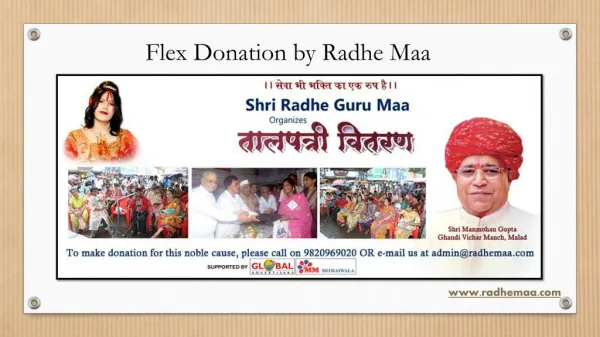 Flex Donation by Radhe Maa