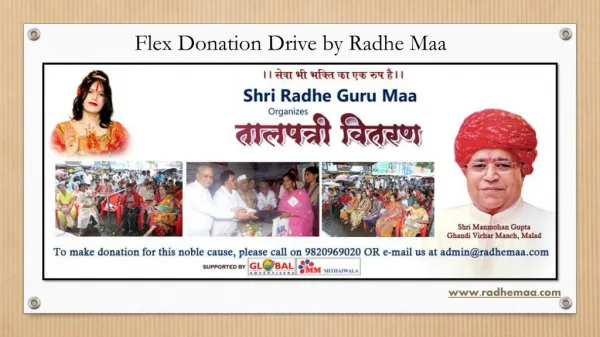Flex Donation Drive by Radhe Maa