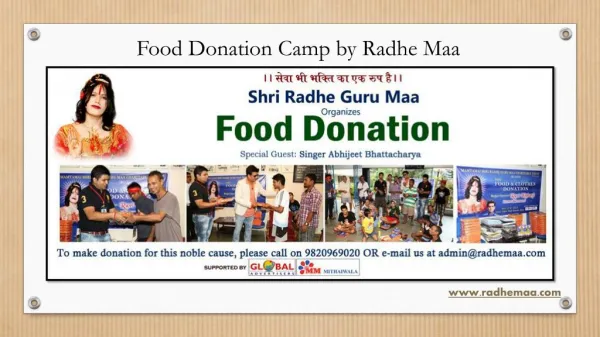 Food Donation Camp by Radhe Maa