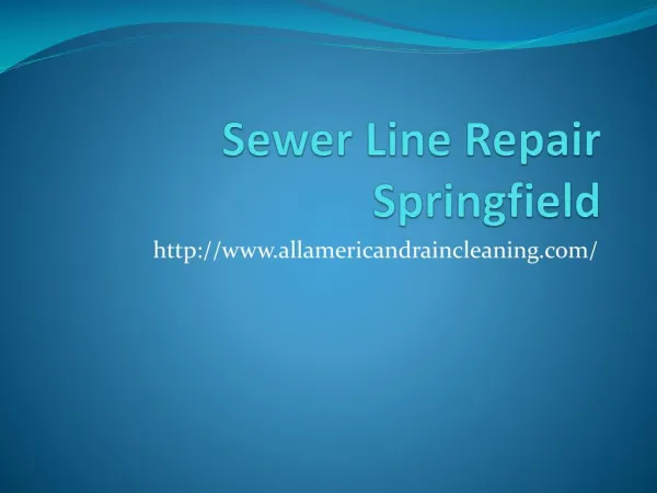Sewer Line Repair Springfield