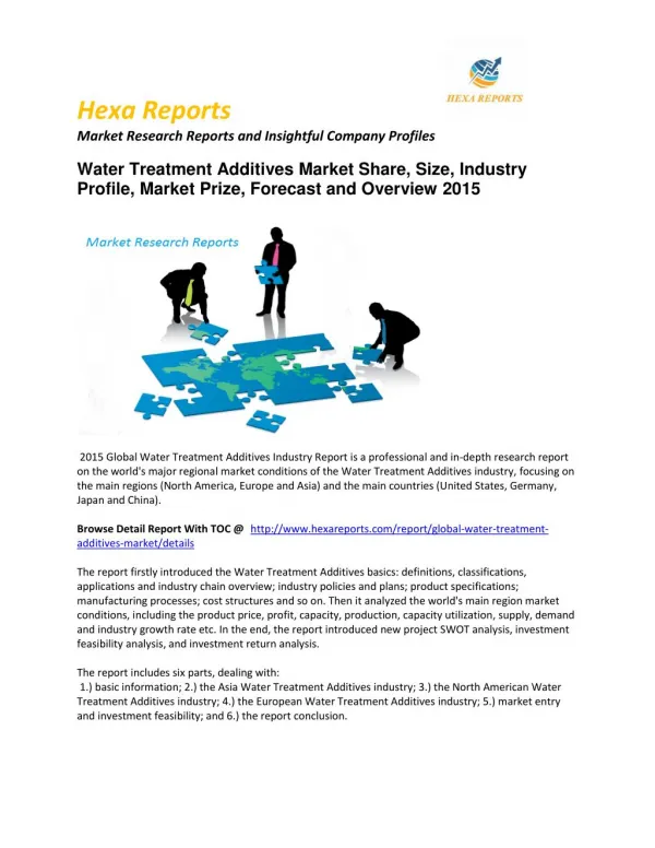 Water Treatment Additives Market Share and Size, Vendor Strategies, Regional Outlook & Forecasts, 2015