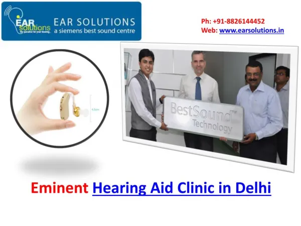 Eminent hearing aid clinic in Delhi- EAR Solutions