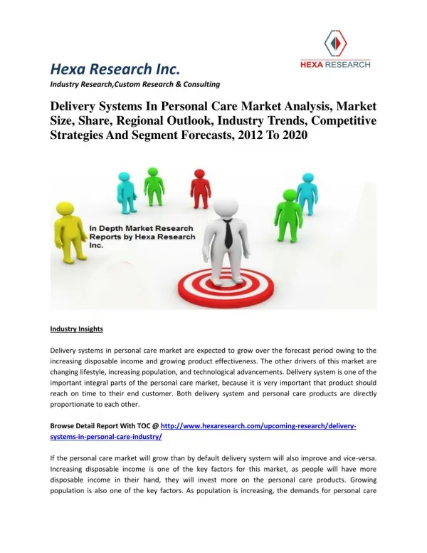 Delivery Systems In Personal Care Market Analysis, Market Size, Share, Regional Outlook, Industry Trends, Competitive St