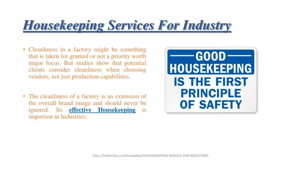 housekeeping services for industry