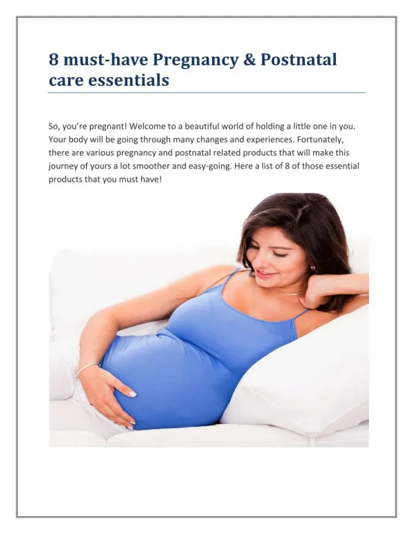 8 must have pregnancy &amp; postnatal care essentials