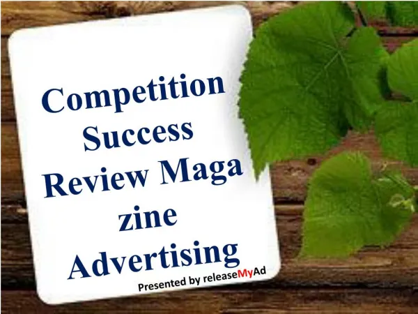 Stating a Booking Ads on Competition Success Review Magazine