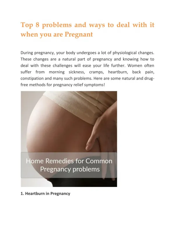 Top 8 Problems And Ways To Deal With It When You Are Pregnant