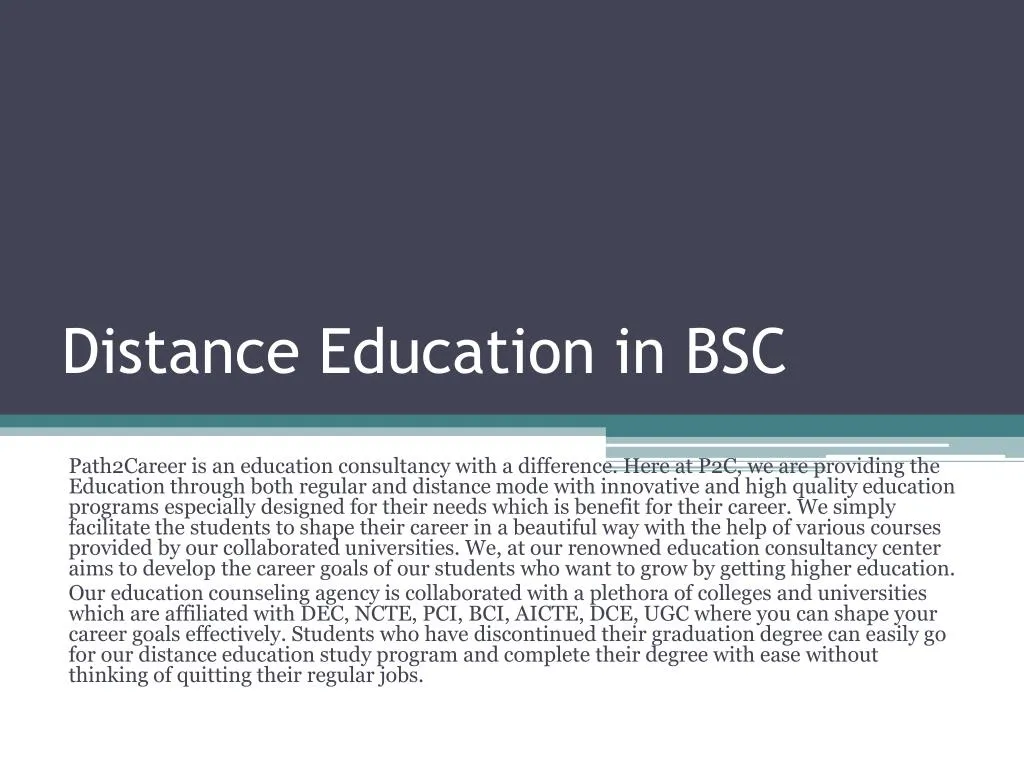 distance education in bsc