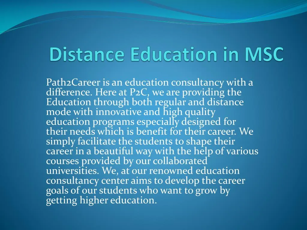 distance education in msc