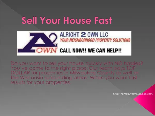 Sell Your House Fast In Milwaukee