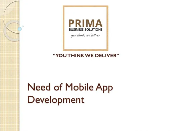 Need of Mobile App Development