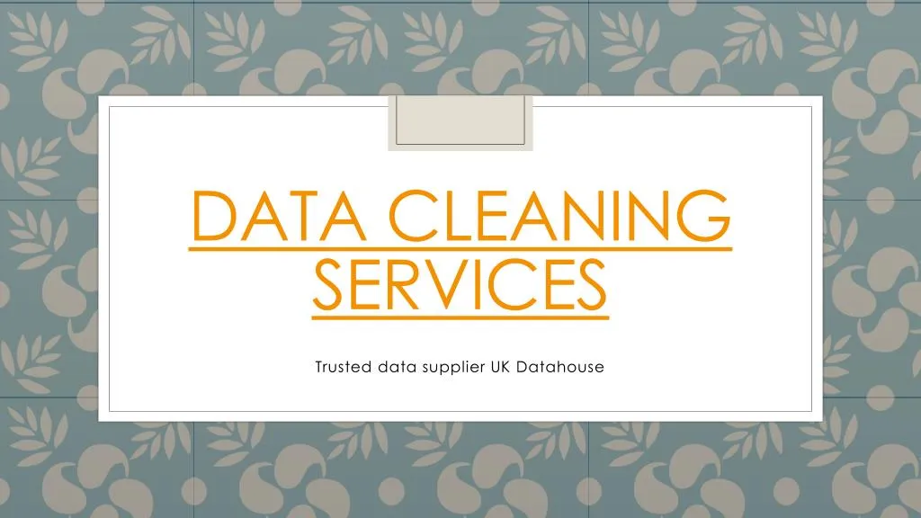 data cleaning services