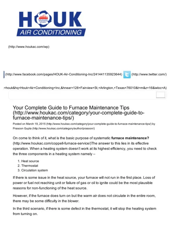 Your Complete Guide to Furnace Maintenance Tips