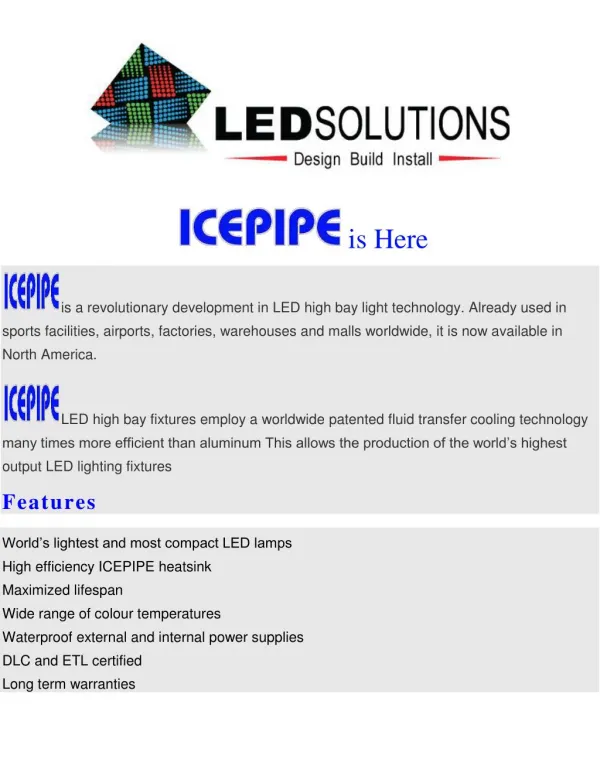 Icepipe Led High Bay Lights Are Here