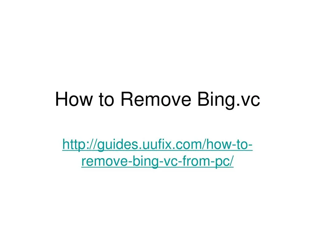 how to remove bing vc