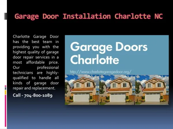 Garage Door Installation Charlotte NC