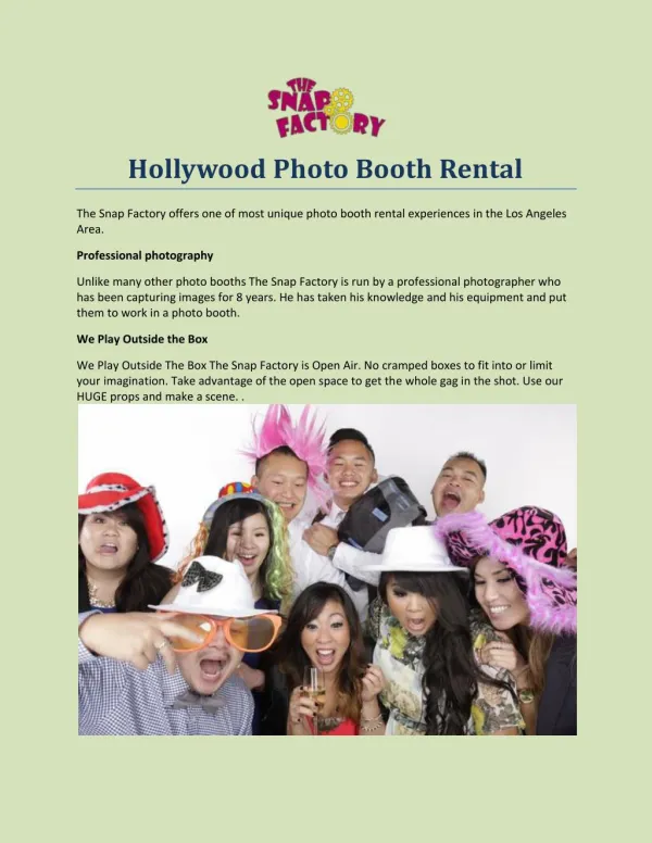 Hollywood Photo Booth Rental
