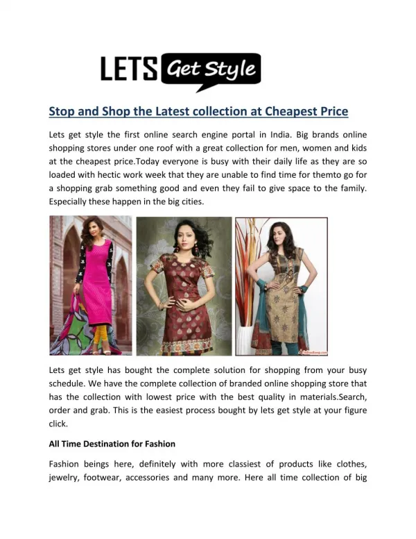 Online shopping with lets get style|Online shopping for wedding collection- letsgetstyle.com