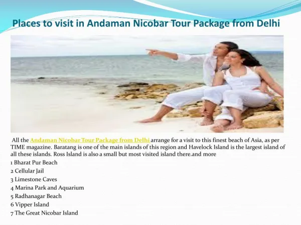 Places To Visit Andaman Nicobar Tour Package from Delhi