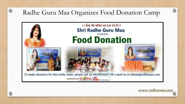 Radhe Guru Maa Organizes Food Donation Camp