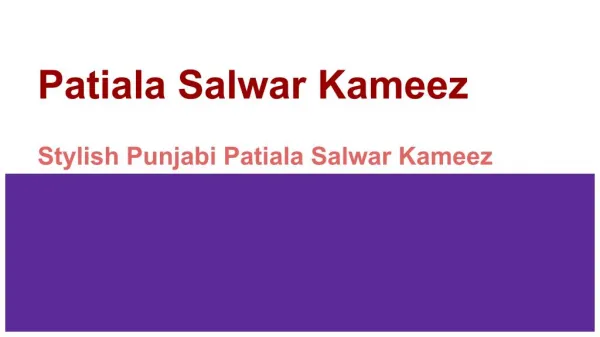 Stylish Punjabi Patiala Salwar Kameez