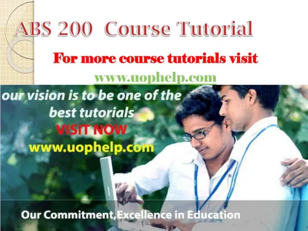 ABS 200 Academic Coach/uophelp