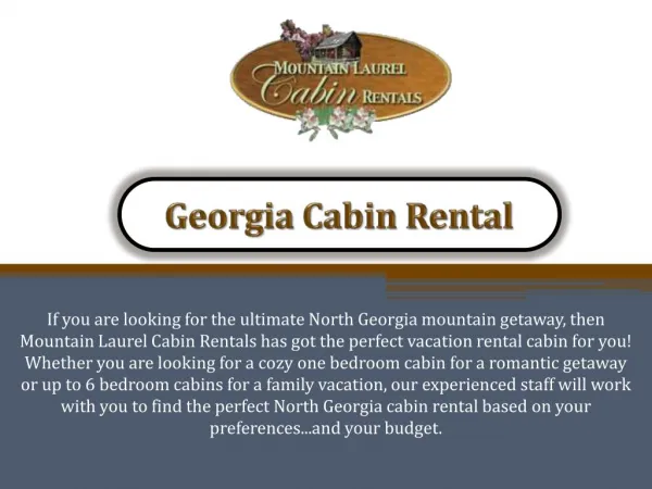 Georgia Cabin Rental