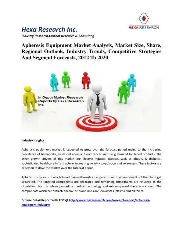 Apheresis Equipment Market Analysis, Market Size, Share, Regional Outlook, Industry Trends, Competitive Strategies And S