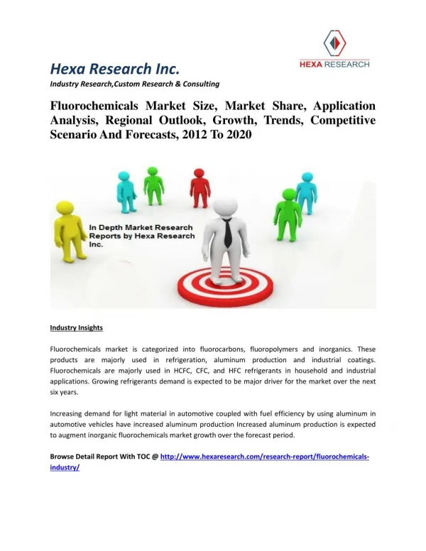 Fluorochemicals Market Size, Market Share, Application Analysis, Regional Outlook, Growth, Trends, Competitive Scenario