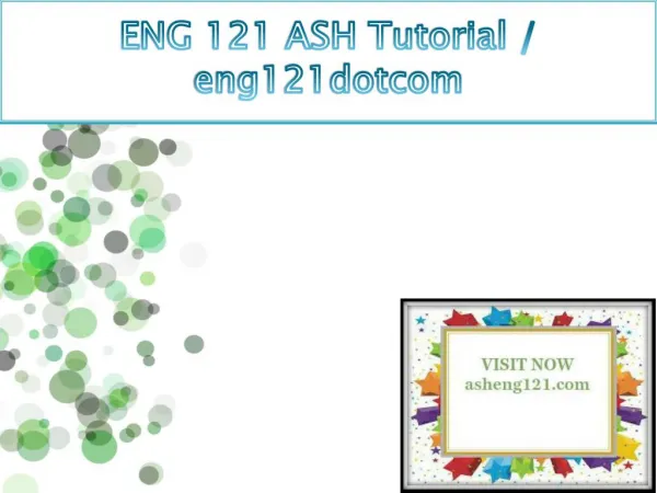 ENG 121 ASH Tutorial / eng121dotcom