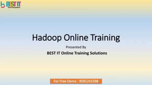 Hadoop Online Training in India - Best IT