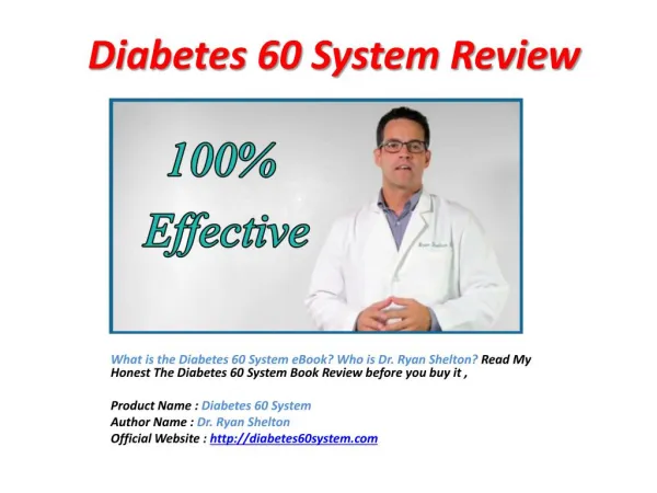 Diabetes 60 System Reviews -Diabetes 60 System Review